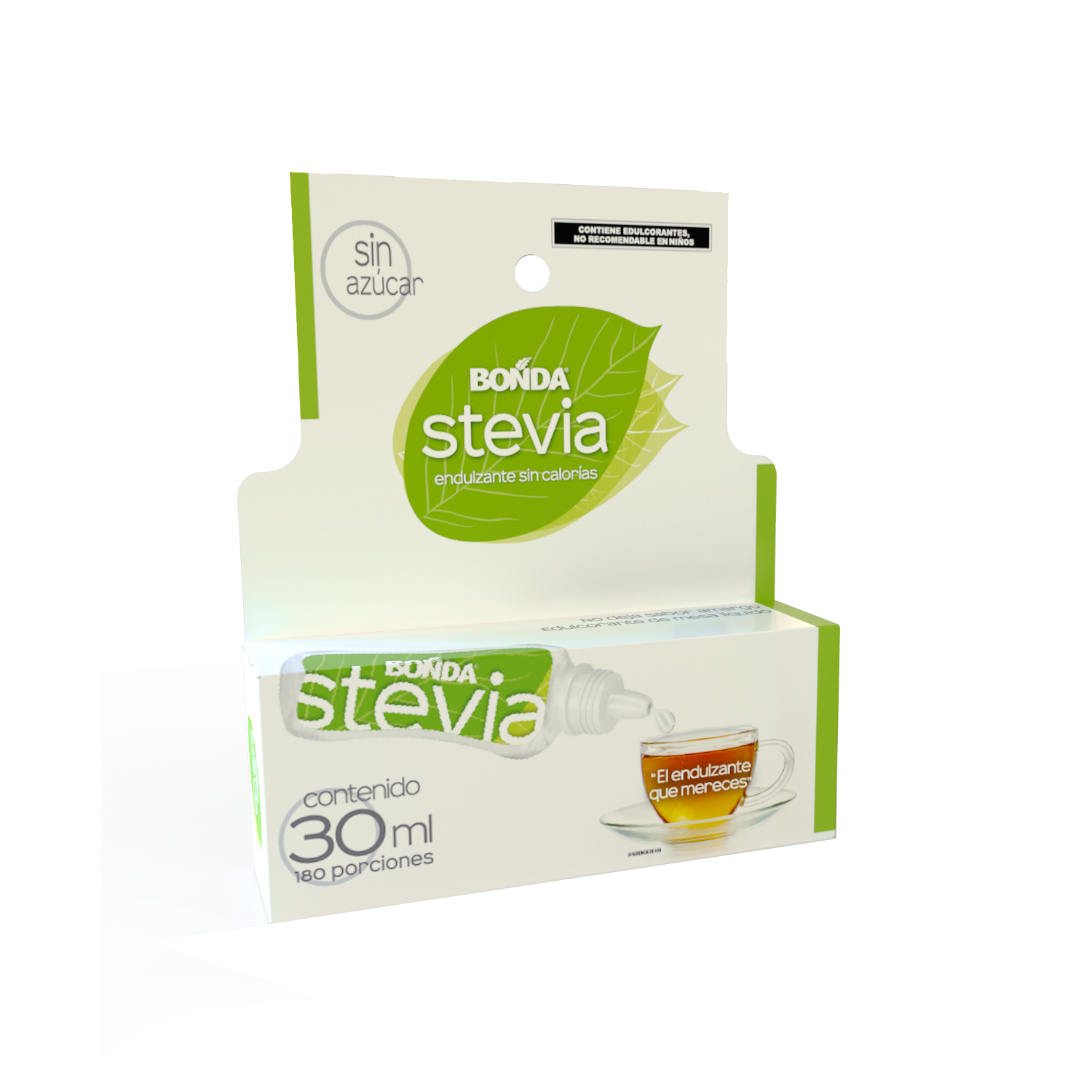 Stevia Líquida BONDA 30ml | Endulzante Natural Sin Calorías | 150x Más Dulce